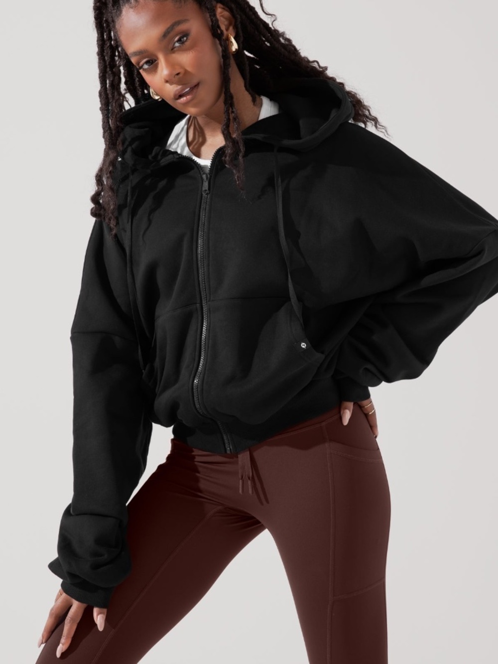 POPFLEX Zip Cloud Hoodie BLACK